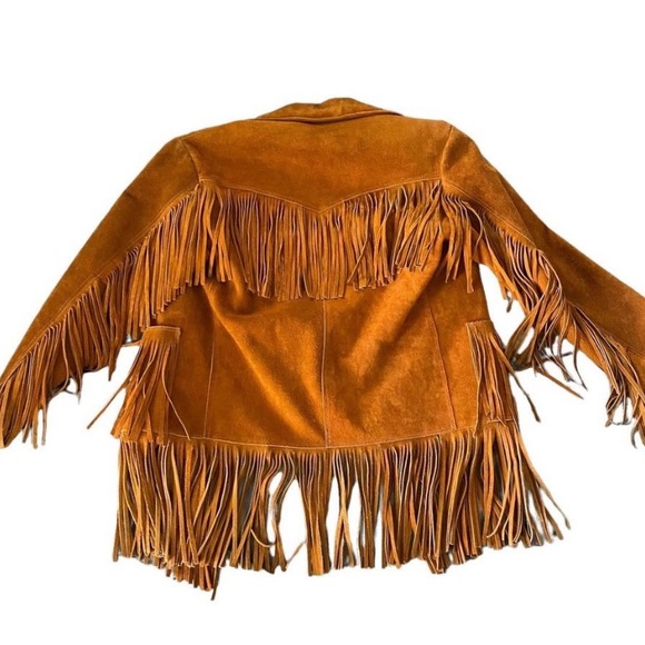 True vintage 1970s suede fringe jacket fits womens XS - Picture 3 of 4